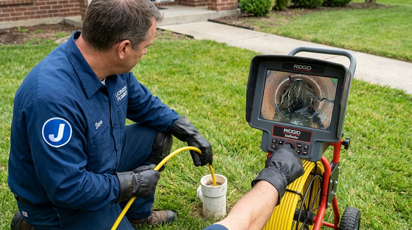 Sewer camera inspection being performed by Johns Plumbing LLC in Hollywood